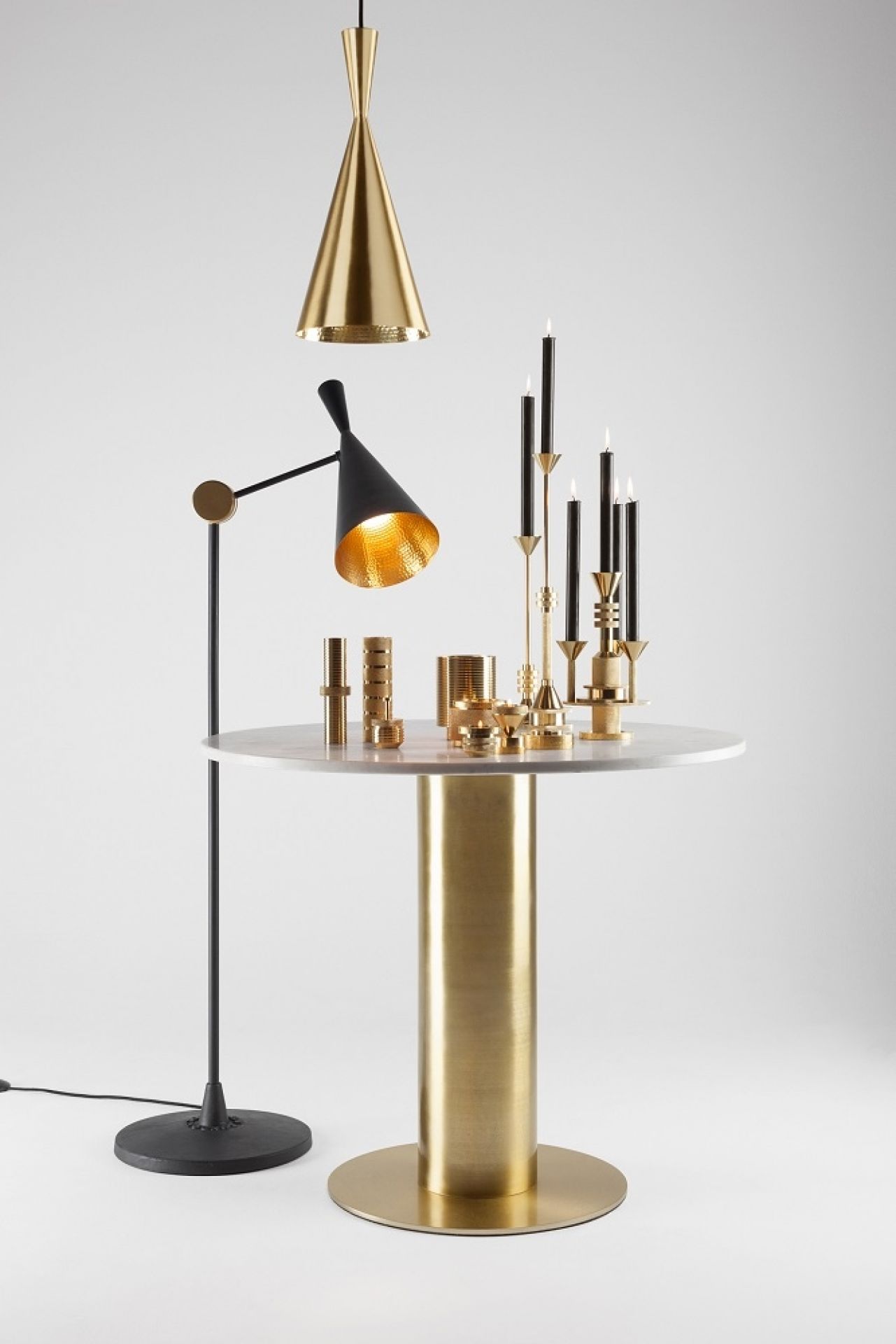 Beat Tall LED Pendant Light Tom Dixon brass TOM DIXON BLS03B PEUM3